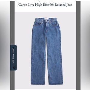 Abercrombie & Fitch Curve Love High-Rise Relaxed Jeans in Blue Denim